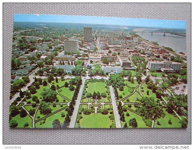 South View From Louisiana Capitol Showing The Beautifully Landscaped Front Gardens And Downtown Baton Rouge.... - Baton Rouge