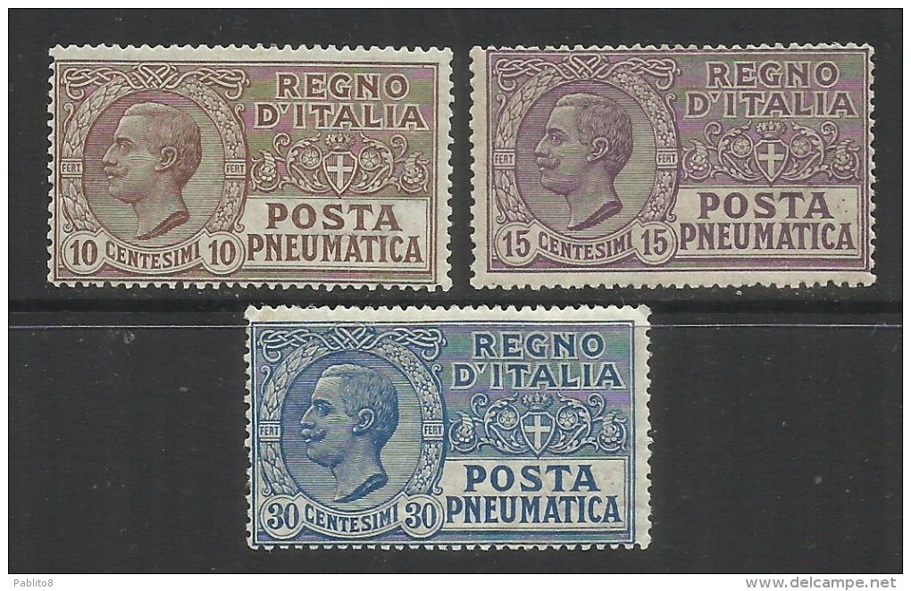 ITALIA REGNO ITALY KINGDOM 1913 1923 POSTA PNEUMATICA SERIE COMPLETA COMPLETE SET MNH - Pneumatic Mail