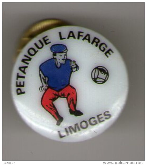 PIN S PORCELAINE   THOSCA     87   LIMOGES       PETANQUE LAFARGE - Bowls - Pétanque