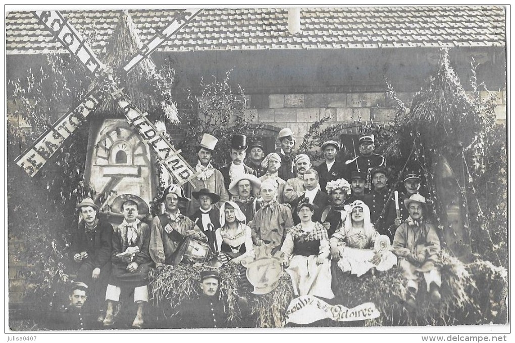 CARTE PHOTO Fete Char Du Moulin  Personnages Déguisés Gros Plan - A Identifier