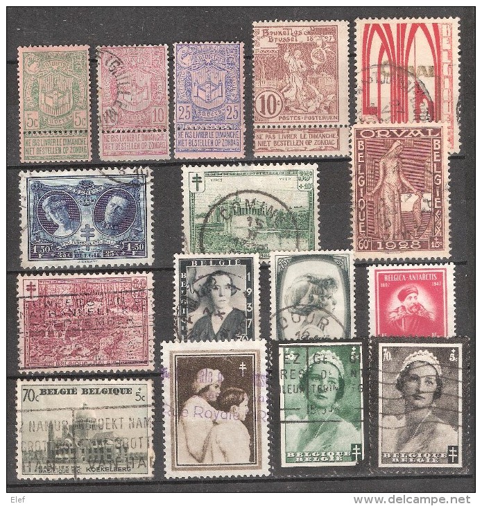BELGIQUE 1894 - 1947 , 16 Timbres Exposition Surtaxe,ORVAL, Tuberculeux,Oeuvres, Neufs Et Obl, Cote 15 Euros - Sammlungen