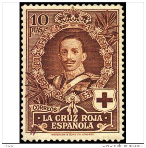 ES337STV-LFT***337STOCR.ANIVERSARIO.CRUZ ROJA ESPAÑOLA.ReY Alfonso Xlll De ESPAÑA.1926 (Ed 337**) Sin Charnela MAGNIFICO - Red Cross