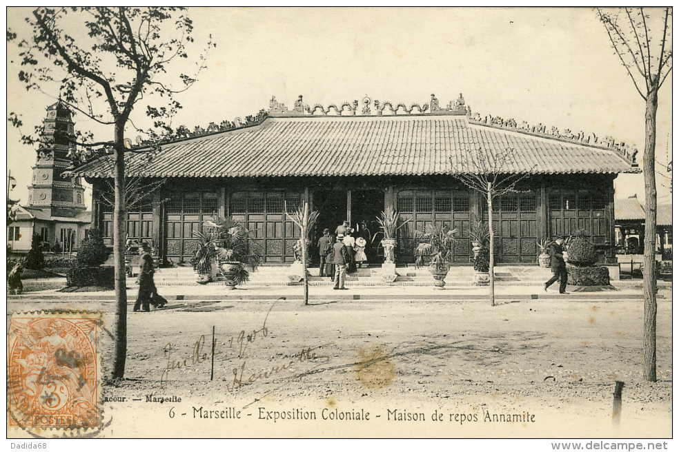 CPA - MARSEILLE - EXPOSITION COLONIALE - MAISON DE REPOS ANNAMITE - Mostre Coloniali 1906 – 1922