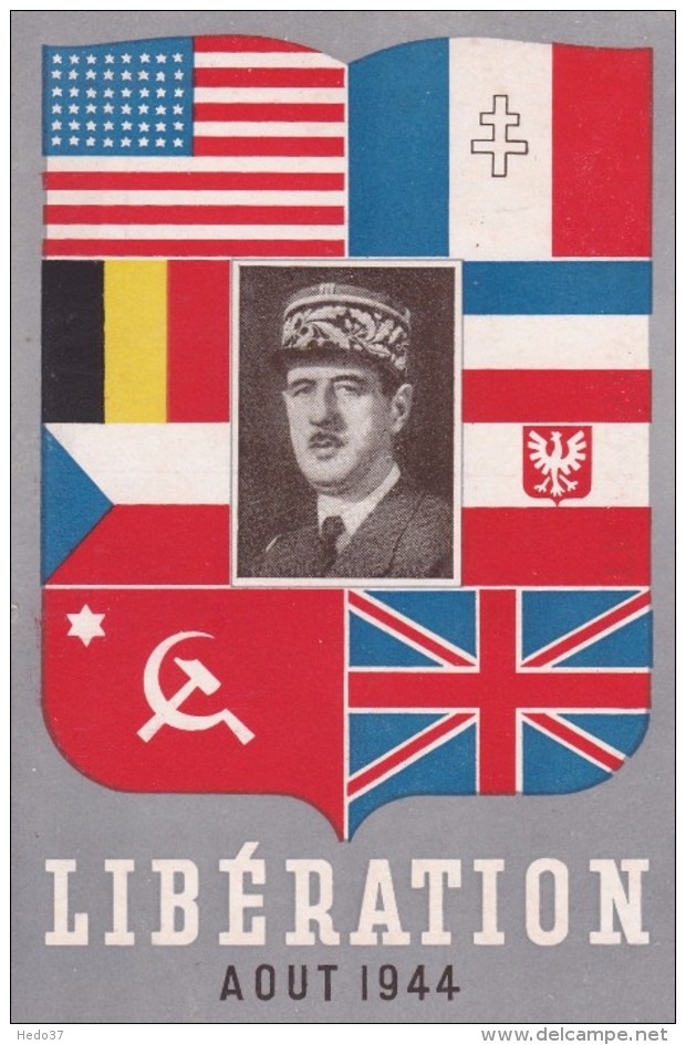 Carte Postale De Gaulle Libération 1944 - De Gaulle (General)