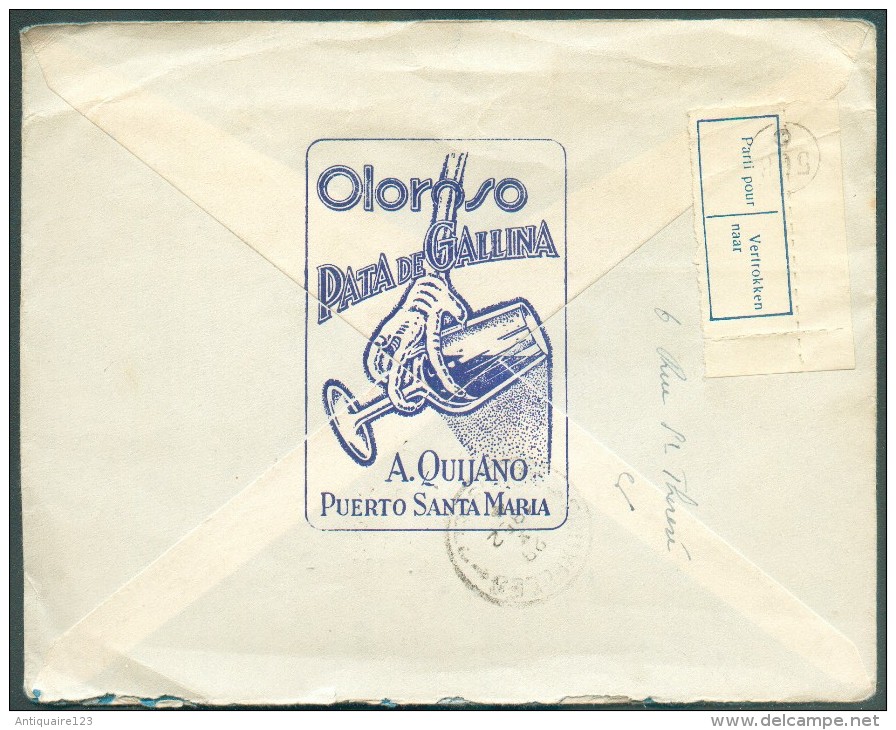 ESPANA SPAIN - Cover From Pedro Villalonga GRAU (Palma De Mallorca) To St-Gilles (Belgium) With Advertising VINOS Y CONA - Vinos Y Alcoholes