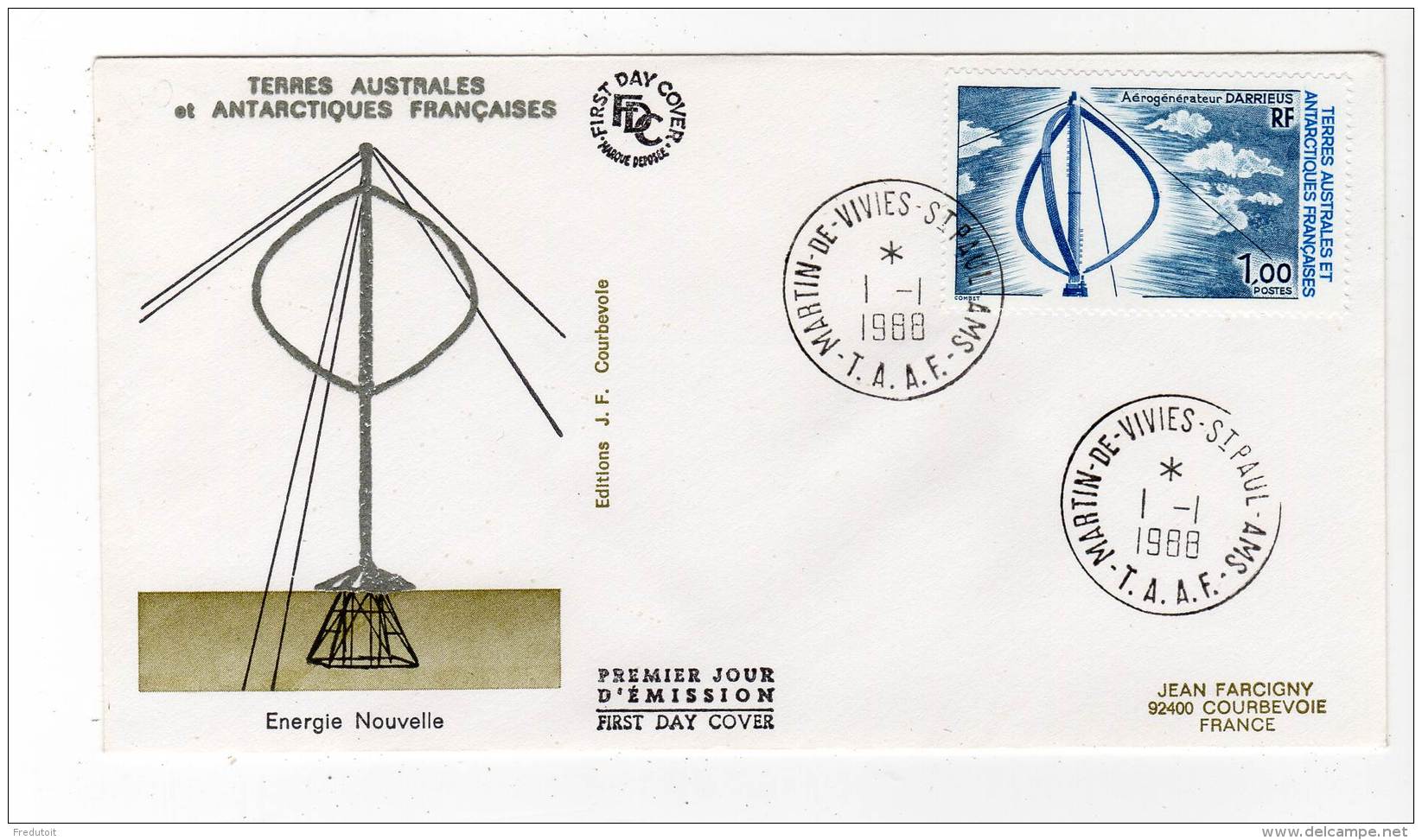 FDC - TAAF - 1988 - N° 130 - FDC