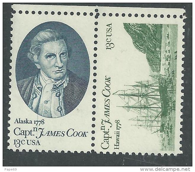 Etats-Unis N° 1186 / 87  XX 200ème Anniversaire De L'arrivée Du Capitaine Cook, La Paire Sans Charnière TB - Unused Stamps