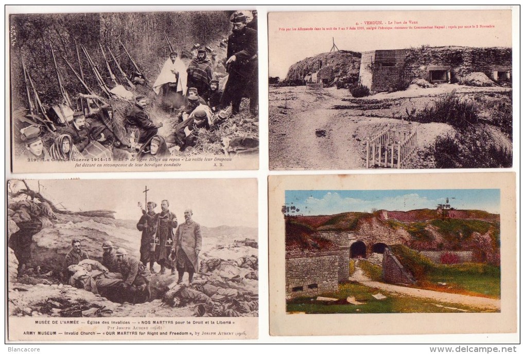 Guerre 14/18 Réunion De 4 Cartes En Relation Avec La Grande Guerre - Guerre 1914-18