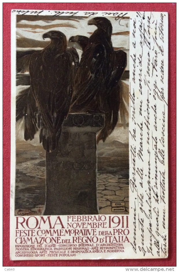 ROMA 1911 FESTE COMMEMORATIVE DELLA PROCLAMAZIONE DEL REGNO D´ITALIA - VIAGGIATA  1911 - Tiro (armas)