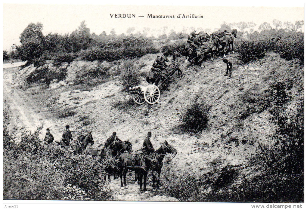 7143. LOT 2 CPA GUERRE 1914 WW1. 55 VERDUN. MANOEUVRE D'ARTILLERIE. - Verdun