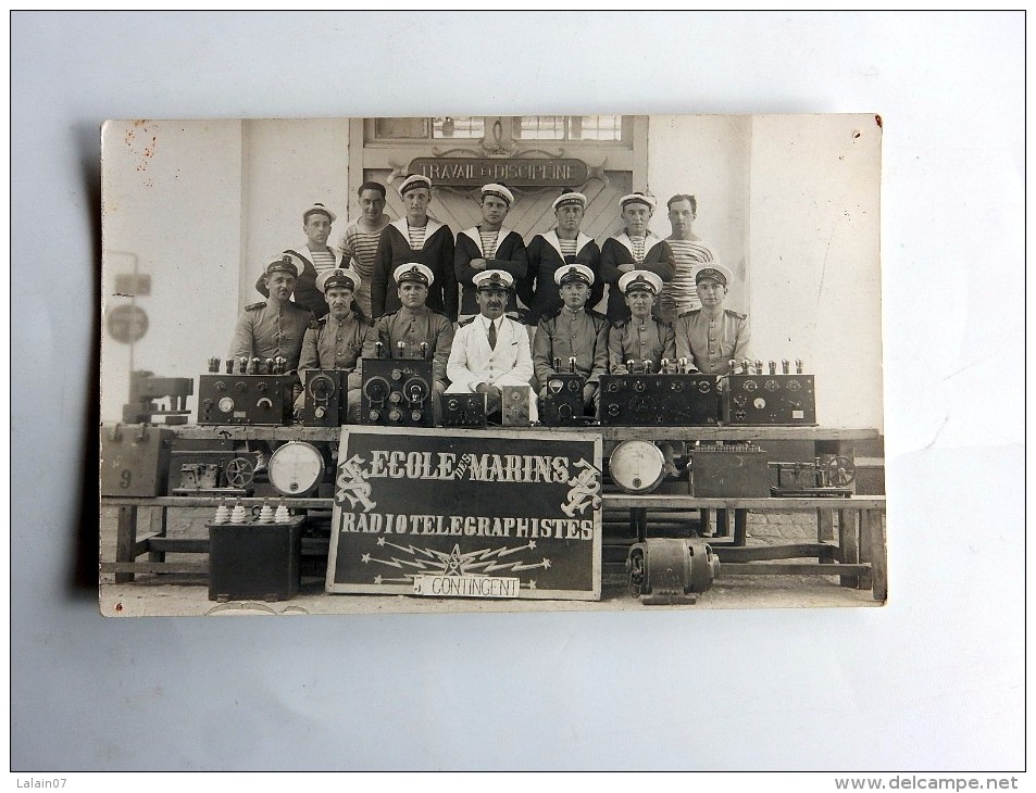 Carte Postale Ancienne : Photo D´un Groupe De Soldats : Ecole Des Marins Radiotélégraphistes 3è Contingent, Juillet 1931 - Personen