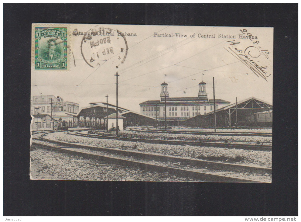 Cuba PPC Havana Central Railway Station 1913 - Other & Unclassified