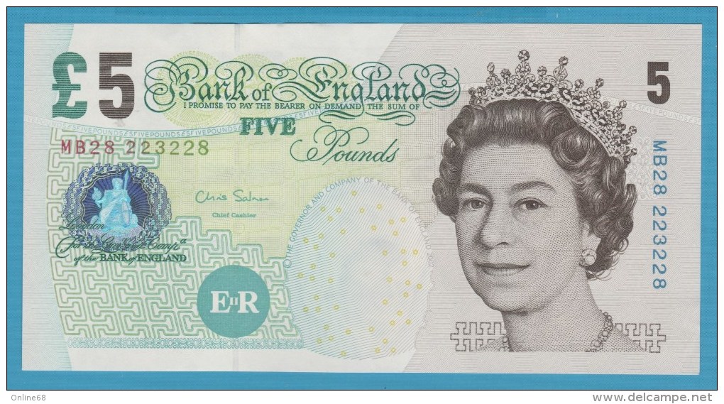 GREAT BRITAIN 5 POUNDS  2002  Alpha MB28  P#391d  Elizabeth II - 5 Pounds