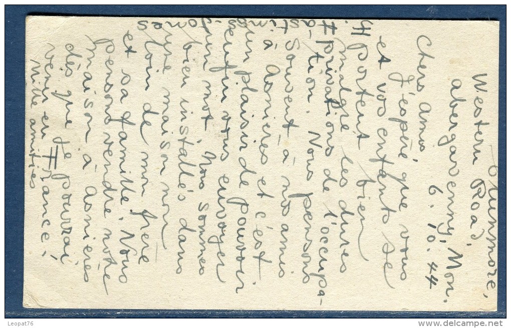 Grande - Bretagne - Oblitération De Abergavenny Sur Carte  Pour Paris En 1944 , Contrôle Postal   2 Scans - Réf. S 23 - Lettres & Documents