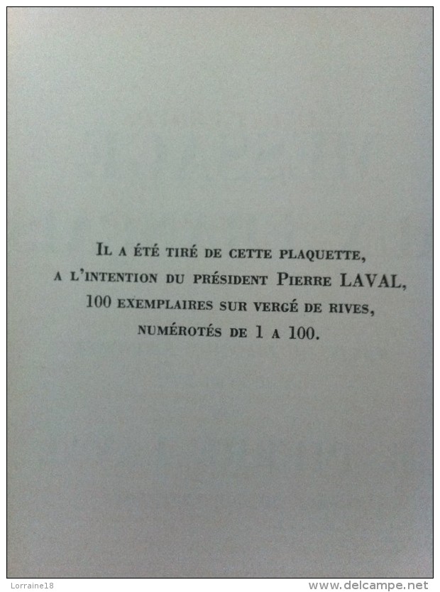 Livret Discours  De Pierre Laval  Le 20 Avril 1942 - 1939-45