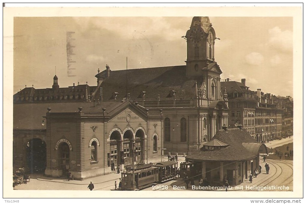 Schweiz, 1925, Bern Bubenbergplatz Mit Heiliggeistkirche Nach Steffisburg, Siehe Scans! - Berne