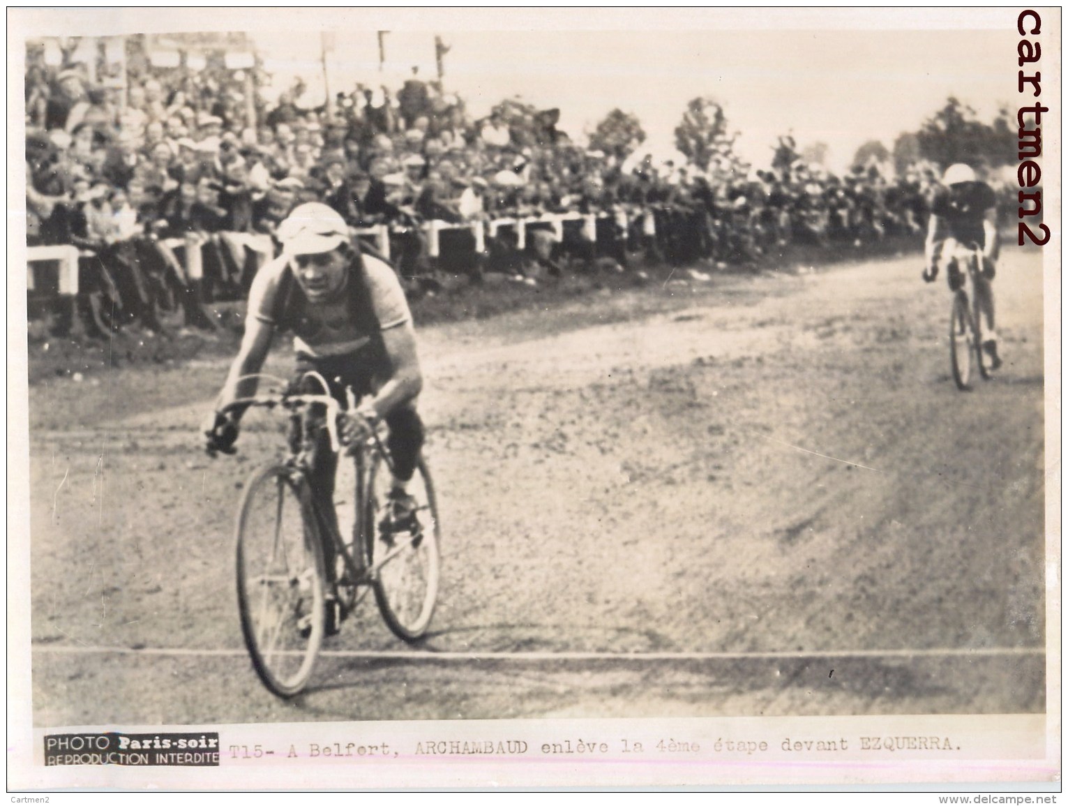 TOUR DE FRANCE A BELFORT ARCHAMBAULT ENLEVE LA 4e PLACE A EZQUERRA CYCLISME CHAMPION CYCLISTE PHOTO PARIS-SOIR PRESSE - Cyclisme