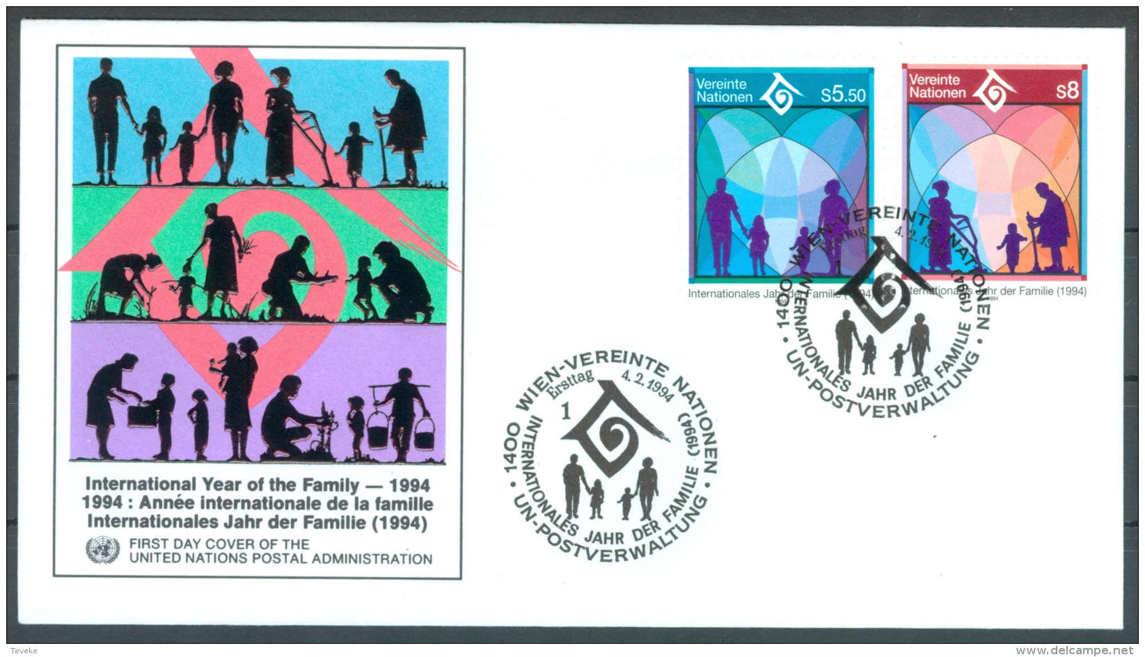 UN FDC - WE 1994 01 - Internationales Jahr Der Familie - FDC