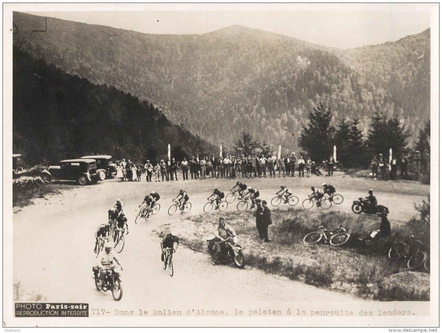 TOUR DE FRANCE DANS LE BALLON D'ALSACE PELOTON A LA POURSUITE CYCLISME CHAMPION CYCLISTE PHOTO PARIS-SOIR PRESSE - Ciclismo