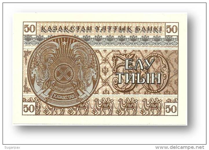 KAZAKHSTAN - 50 Tyin 1993 - Pick 6 - Unc. - Serie &#1043;&#1045; - Number Left UP - Wmk Snowflake Pattern - Kazakhstan