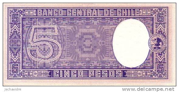 CHILI  5 Pesos = 1/2 Condor   Non Daté (1958-1959)  Pick 119    ***** QUALITE  XF ***** - Chile