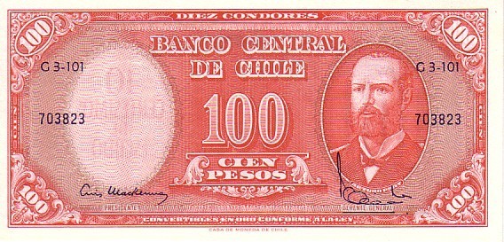 CHILI   10 Centimos/ 100 Pesos   Non Daté (1960-1961)   Pick 127a    ***** BILLET  NEUF ***** - Cile