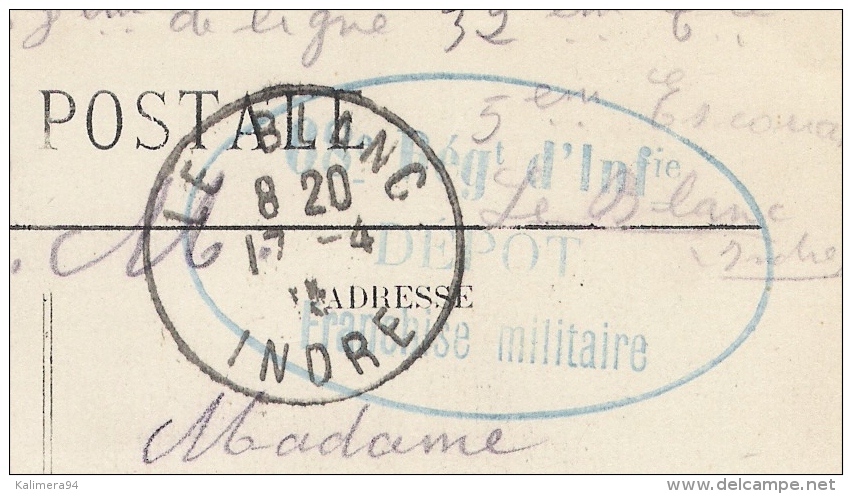 INDRE  /  LE  BLANC  /  LE  VIADUC  ( Avec 2 Trains ) /  Cachet Militaire  :  F.M.  Du  68 ème R.I. , Du 17 Avril 1916 - Le Blanc