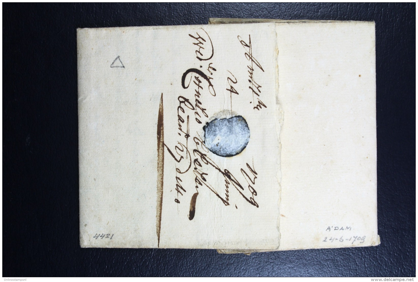 Complete Letter  1709 Amsterdam To Antwerp - ...-1852 Precursores