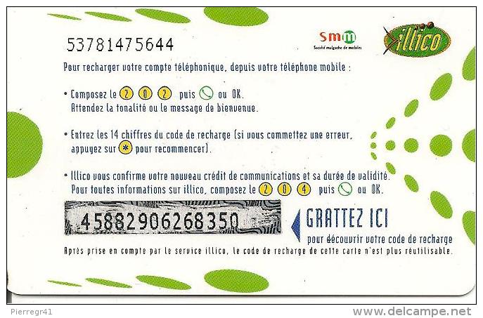 CARTE PREPAYEE-MADAGASCAR-25000FMG-ILLICO-ANTARIS-VERTE--TBE - Madagascar