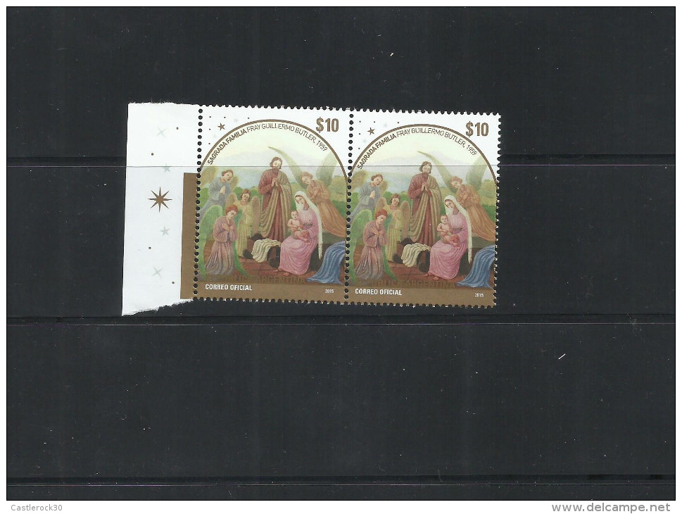 O) 2015 ARGENTINA, CHRISTMAS, THE HOLY FAMILY - PAINTING FRAY GUILLERMO BUTLR, MNH - Unused Stamps