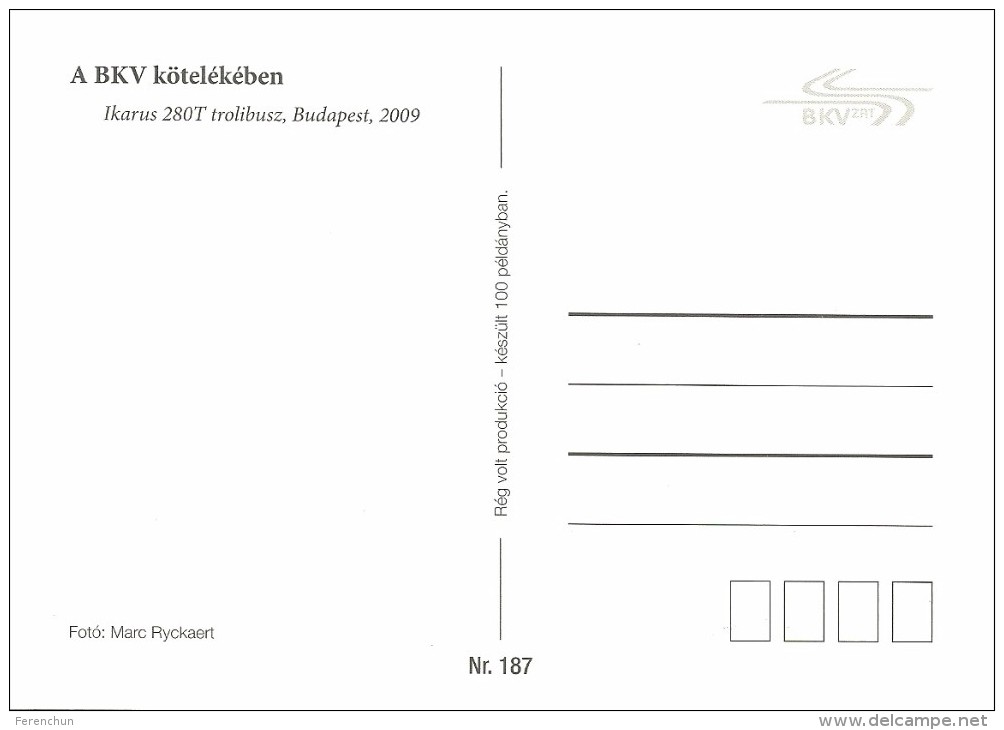 BUS * AUTOBUS * TROLLEY * TROLLEYBUS * IKRUS 280T * BKV * BUDAPEST ZOO * FLAG * Reg Volt 0187 * Hungary - Bus & Autocars