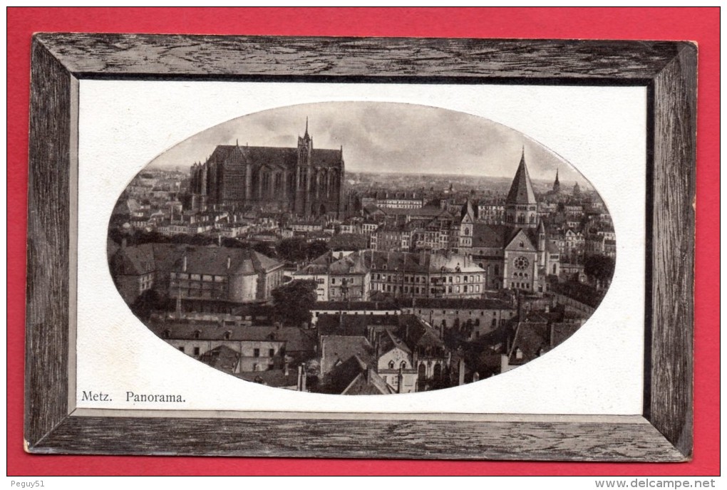 57. Metz. Panorama.  Photo  Ovale Plastifiée En Relief. 1911 - Metz