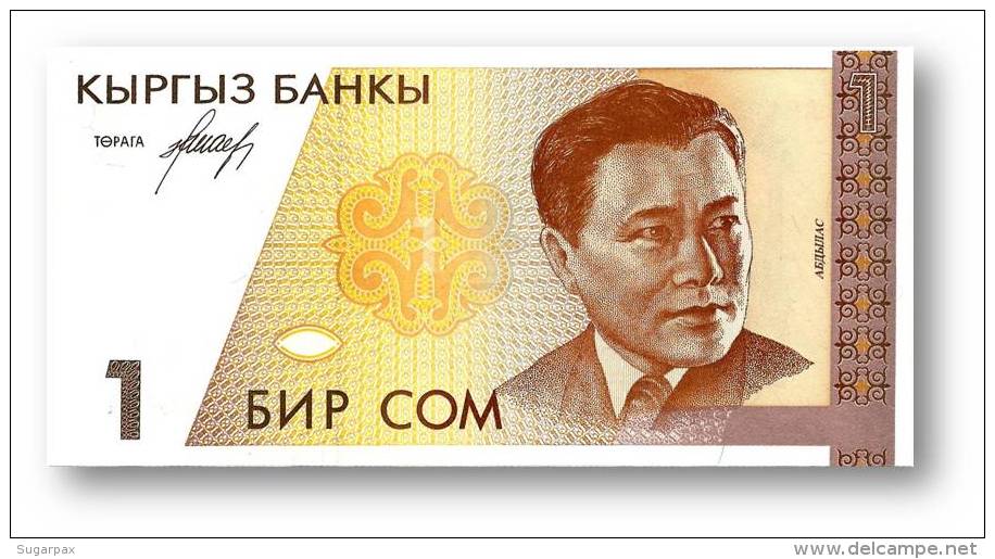 KYRGYZSTAN - 1 Som - ND ( 1994 ) - P 7 - UNC. - Série AF - Abdilas Maldibayeff - 2 Scans - Kirguistán