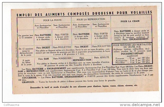 Publicité / Aliments Pour Animaux / N° 32  Patées,patée " DUQUESNE " Montfort 27 / Dessin De Jean Louis Pesch - Advertising