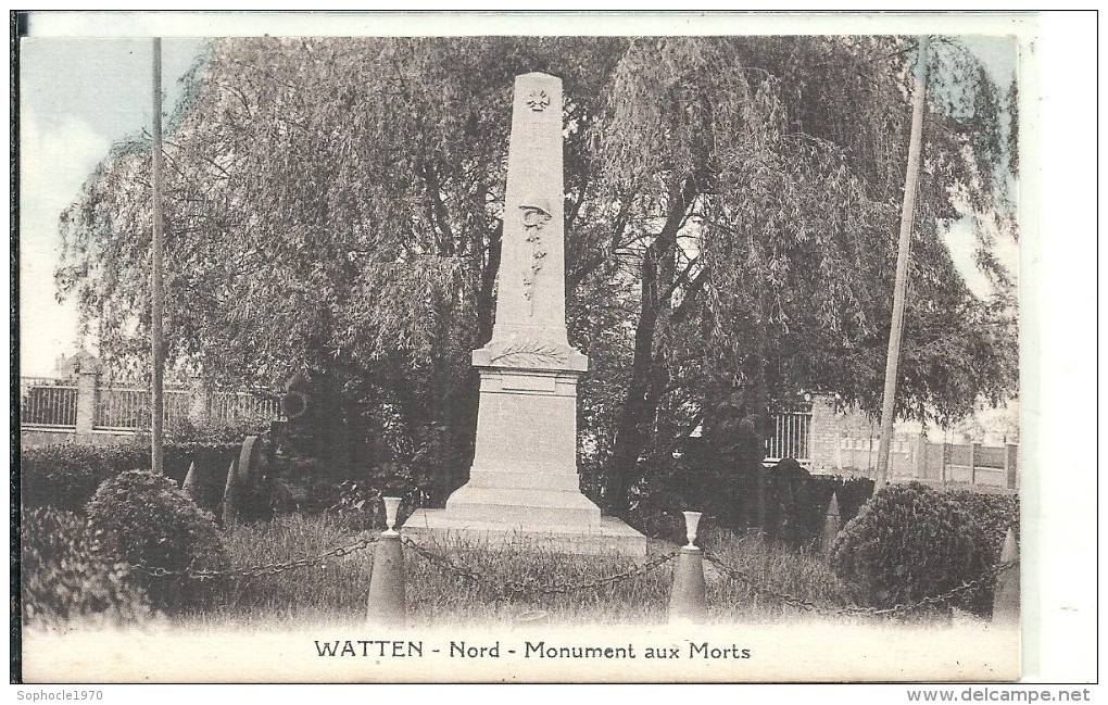 NORD - 59  - WATEN Canton De Wormhout - 2500 Hab - Monument Aux Morts - Colorisé - Wormhout