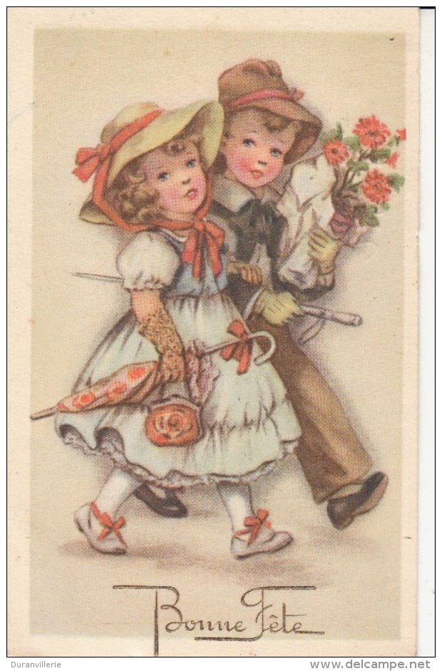 CPA Bonne Fête - Fantaisie - BONNE FETE - Jeune Couple D'enfants Amag 244 - Sonstige & Ohne Zuordnung