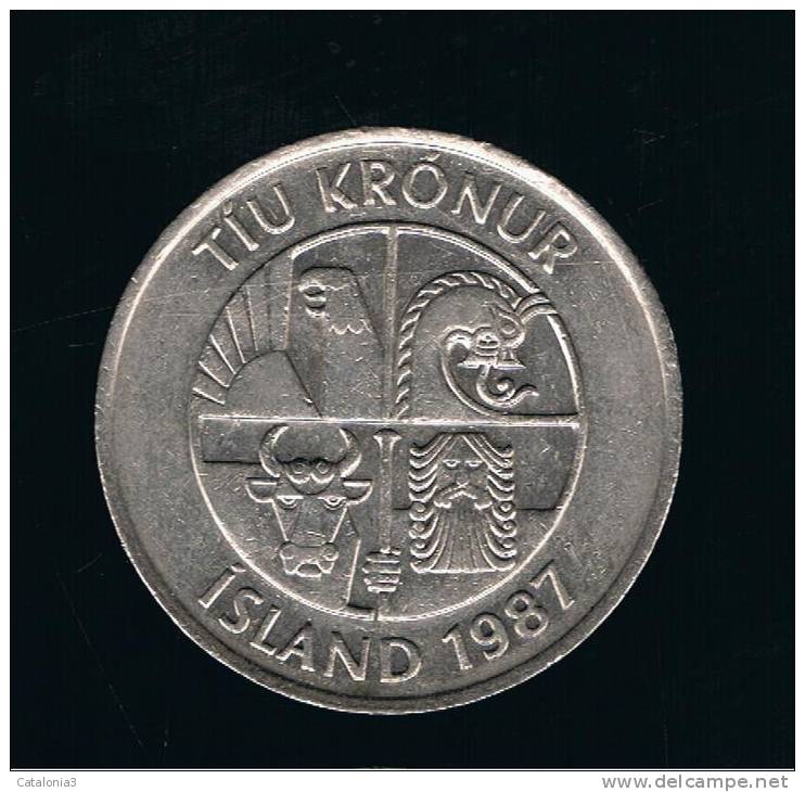 ISLANDIA - ICELAND -  10  Koronas  1987  KM29 - Islandia