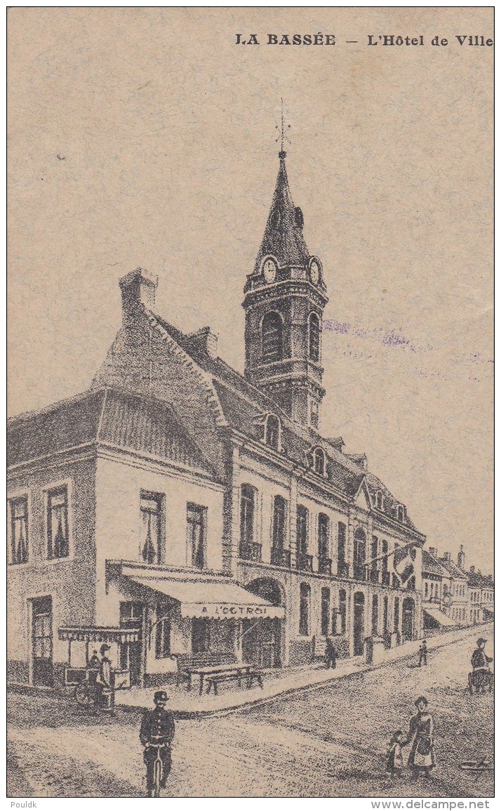 Feldpost WW1: Postcard La Bassee, L'Hotel De Ville From Reserve Feldlazarett A, 9. Reserve Korps P/m 2.1.1916 By IX. Res - Militaria