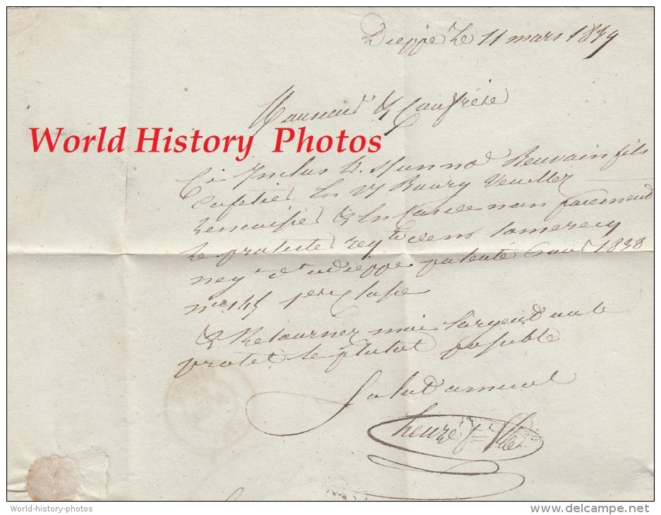 Enveloppe Ancienne Avec Courrier De 1839 - DIEPPE ( 74 ) - Envoyé à ENVERMEU - Autres & Non Classés