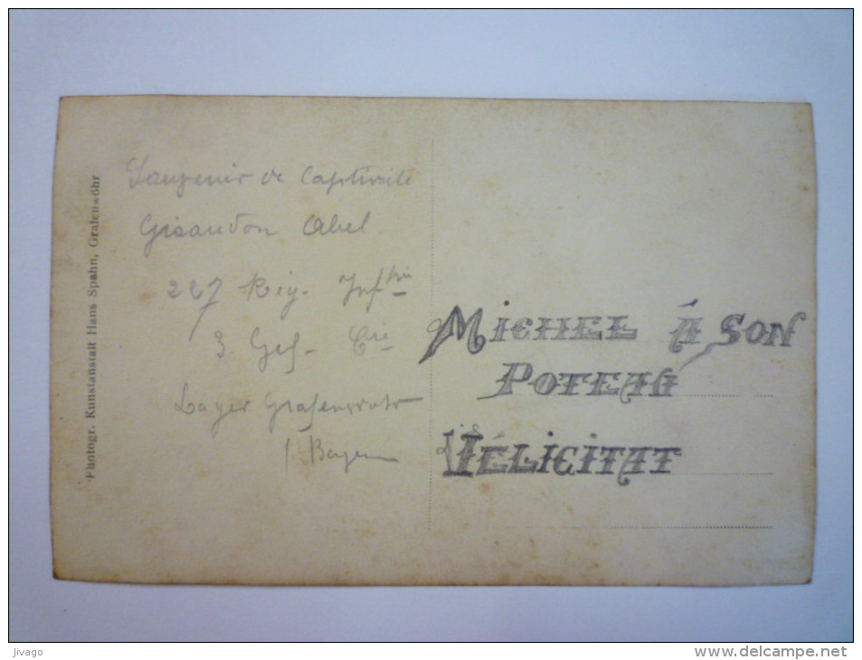 LAGER  GRAFENWÖHR  :  Carte Photo De Abel  GISAUDON  Prisonnier De Guerre   - Grafenwoehr