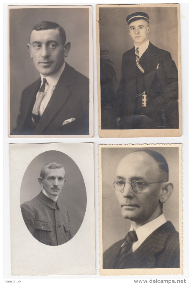 8 OUDE ANSICHTEN : MAN - HOMME - MAN - MANN - PORTRET/PORTRAIT  (4 Scans) - Fotografie