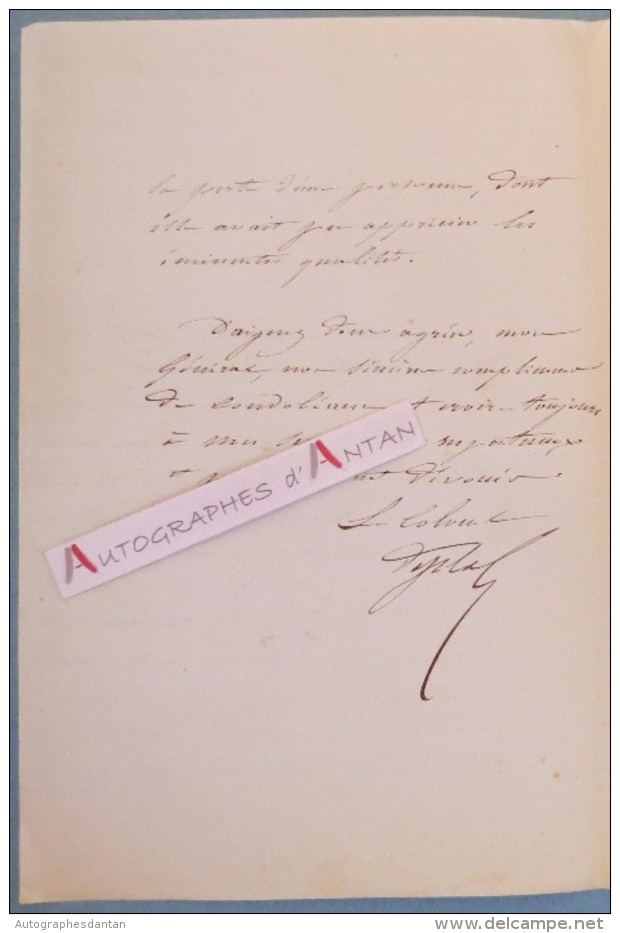 L.A.S 1853 Colonel ROBINET DE PLAS > Général RENAULT Régiment 6è DRAGONS Lunéville Lettre Autographe Boensch Noblesse - Politisch Und Militärisch