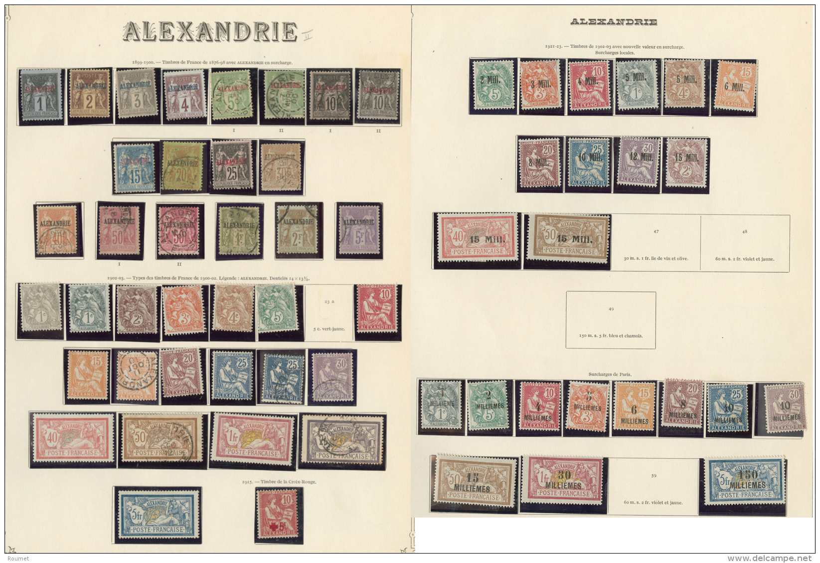 ALEXANDRIE. Collection. 1899-1928 (Poste, Taxe), Des Valeurs Moyennes Et Séries Complètes, Des Ex Obl Et D - Other & Unclassified