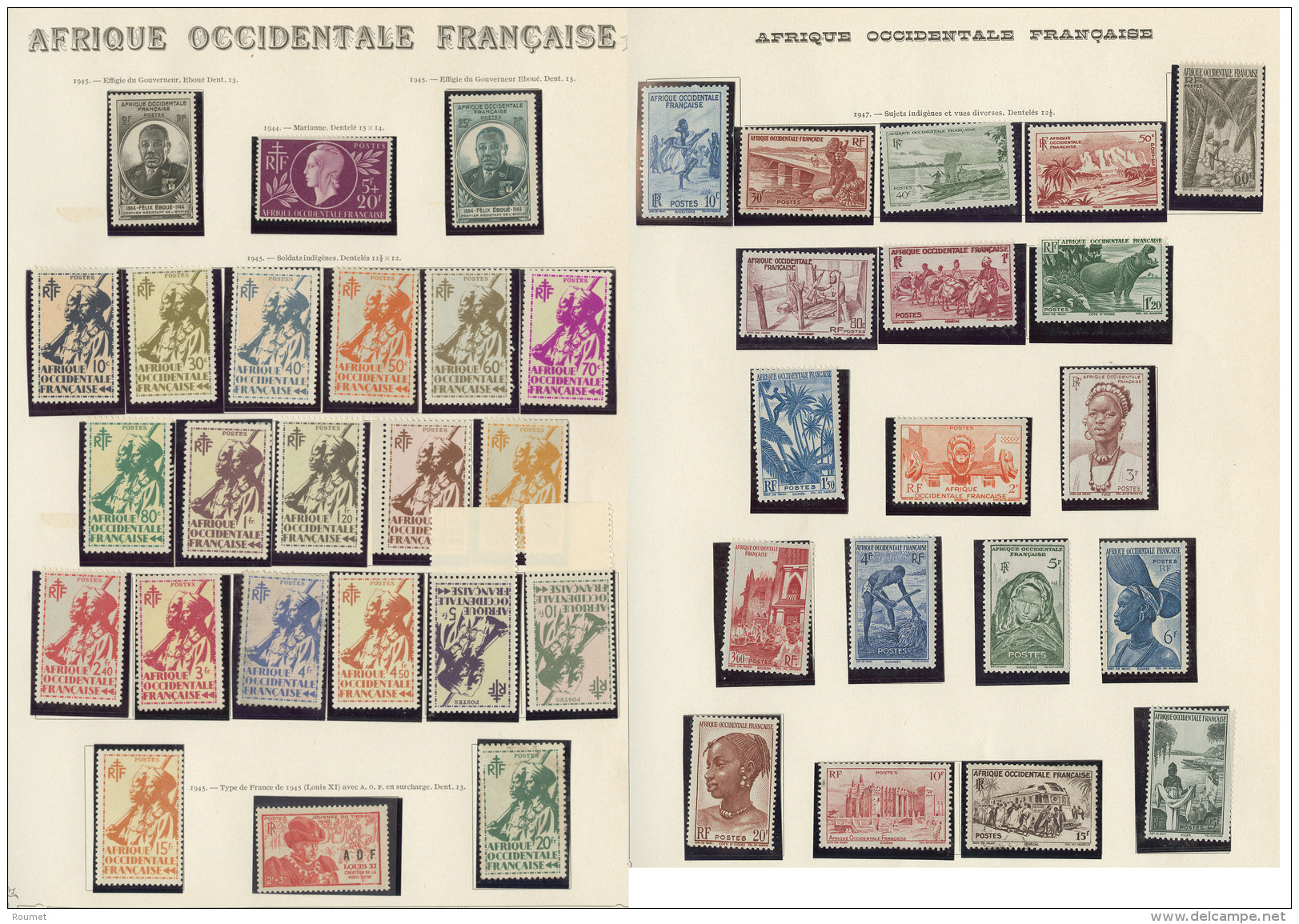 AFRIQUE OCCIDENTALE. 1945-1958 (Poste, PA, Taxe), Assez Complète Dont Doubles Obl Et Divers Ex **. - TB - Other & Unclassified