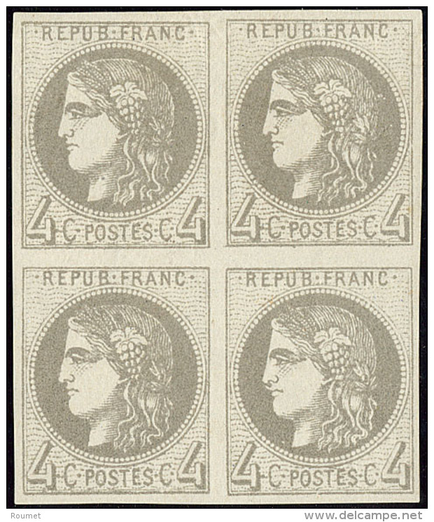No 41IId, Gris Foncé, Bloc De Quatre (deux Ex *), Très Frais. - TB - 1870 Bordeaux Printing