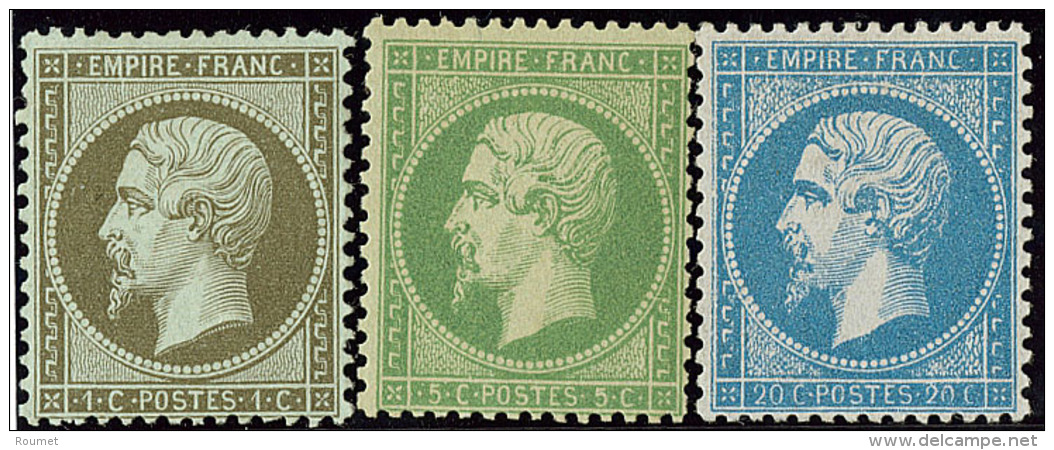 Nos 19c, 20, 22. - TB - 1862 Napoleon III