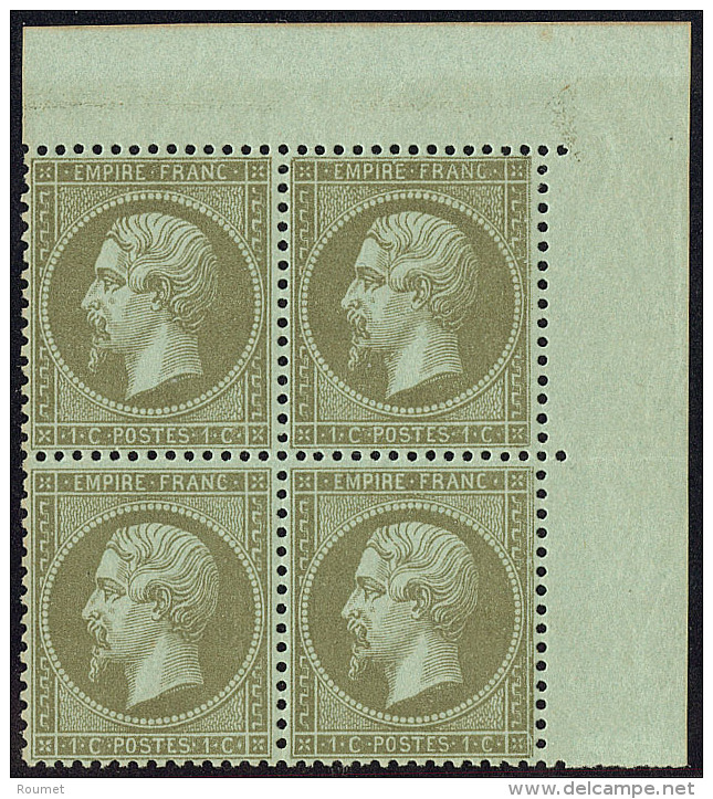 No 19c, Bronze, Bloc De Quatre Cdf, Jolie Pièce. - TB - 1862 Napoleone III