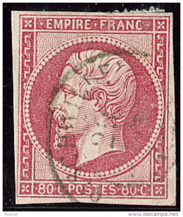 No 17B, Obl Cad Bischwiller, Pli Mais TB - 1853-1860 Napoleon III