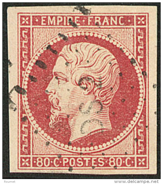 Vermillonné. No 17Af, Obl Losange "DS 2", Jolie Pièce. - TB - 1853-1860 Napoleon III