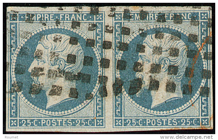 No 15, Paire Horizontale Obl Gros Points. - TB - 1853-1860 Napoleon III